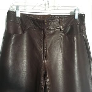 100% Genuine Leather Brown Pants